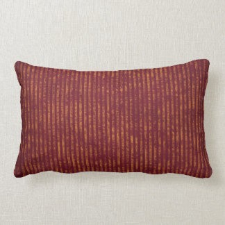 stripes18 BURGUNDY MAROON RUST CORD TEXTURED STRIP Lumbar Pillow