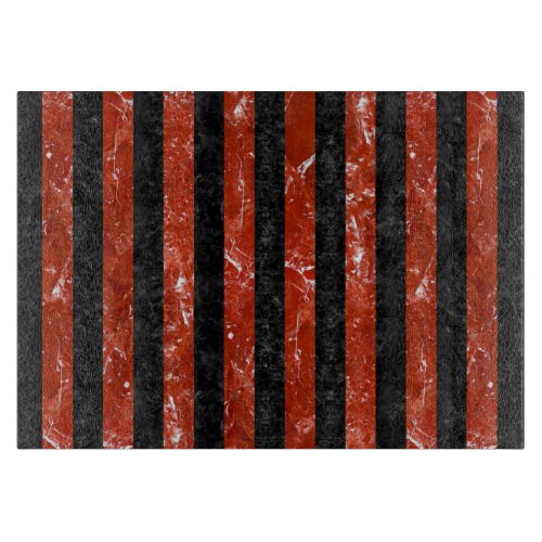 STRIPES1 BLACK MARBLE  RED MARBLE CUTTING BOARD