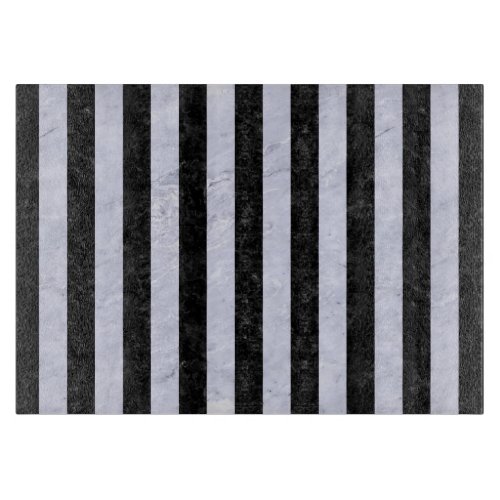 STRIPES1 BLACK MARBLE  WHITE MARBLE CUTTING BOARD