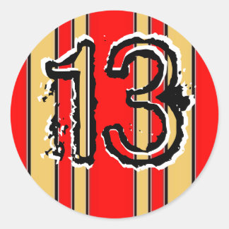 Stripes 13 classic round sticker