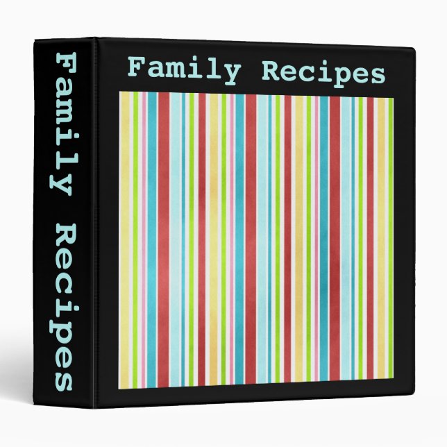 Stripes- 1 1/2" Recipe Binder (Front/Spine)