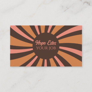 Stripes 70s Swirl Retro Colors  Business Card