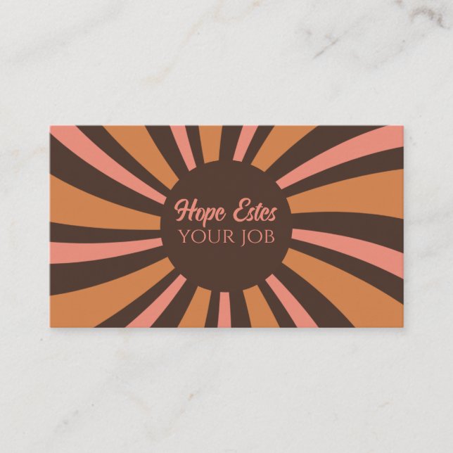 Stripes 70s Swirl Retro Colors  Business Card (Front)