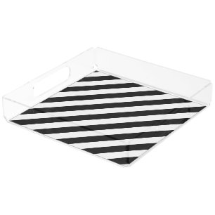 STRIPES adjustable Black Acrylic Tray