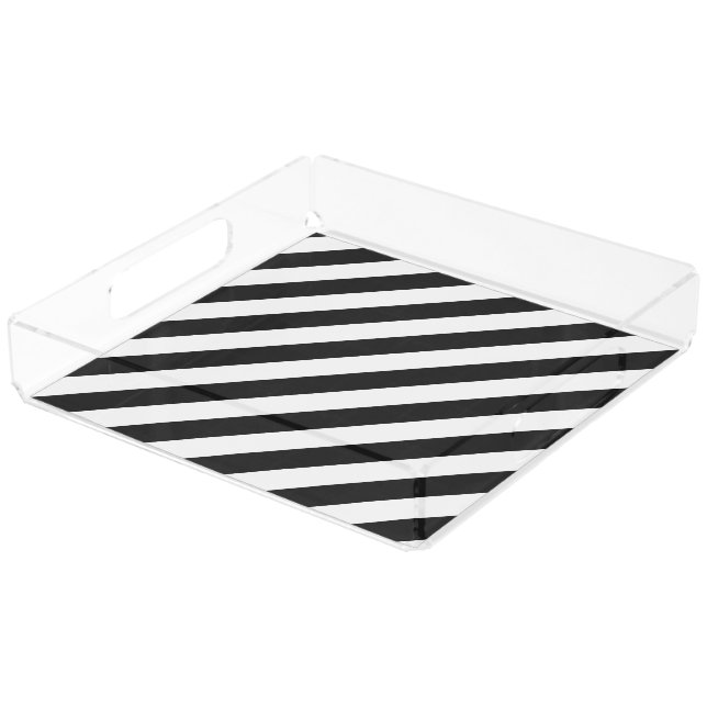 STRIPES adjustable Black Acrylic Tray (Angled)