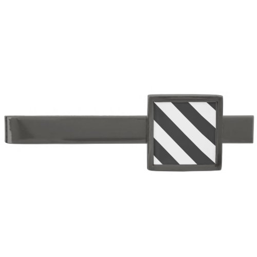 STRIPES adjustable Black Gunmetal Finish Tie Clip
