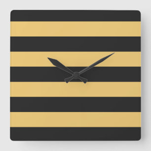 STRIPES adjustable Black Square Wall Clock