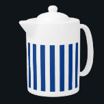 STRIPES adjustable Blue Teapot<br><div class="desc">Vertical stripes against white,  that can be recolored. Play with background color to create new effects! Find many matching products at KreaturShop.</div>