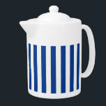 STRIPES adjustable Blue Teapot<br><div class="desc">Vertical stripes against white,  that can be recolored. Play with background color to create new effects! Find many matching products at KreaturShop.</div>