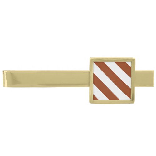 STRIPES adjustable Brown Gold Finish Tie Bar