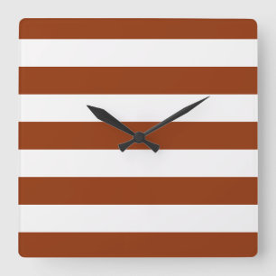 STRIPES adjustable Brown Square Wall Clock