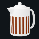 STRIPES adjustable Brown Teapot<br><div class="desc">Vertical stripes against white,  that can be recolored. Play with background color to create new effects! Find many matching products at KreaturShop.</div>