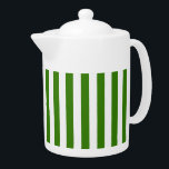 STRIPES adjustable Green Teapot<br><div class="desc">Vertical stripes against white,  that can be recolored. Play with background color to create new effects! Find many matching products at KreaturShop.</div>