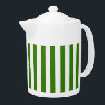STRIPES adjustable Green Teapot<br><div class="desc">Vertical stripes against white,  that can be recolored. Play with background color to create new effects! Find many matching products at KreaturShop.</div>