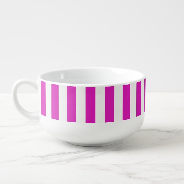 STRIPES adjustable Pink Soup Mug (Right)