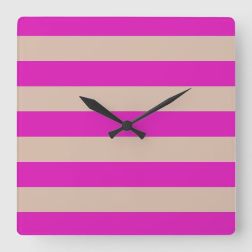 STRIPES adjustable Pink Square Wall Clock