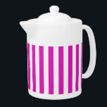 STRIPES adjustable Pink Teapot<br><div class="desc">Vertical stripes against white,  that can be recolored. Play with background color to create new effects! Find many matching products at KreaturShop.</div>