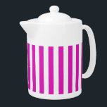 STRIPES adjustable Pink Teapot<br><div class="desc">Vertical stripes against white,  that can be recolored. Play with background color to create new effects! Find many matching products at KreaturShop.</div>