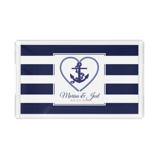 Stripes & Anchor Acrylic Tray (Front)