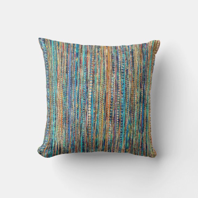 Stripes and Beads Throw Pillow (Front)