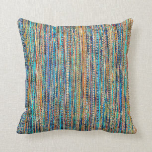 Stripes and Beads Throw Pillow