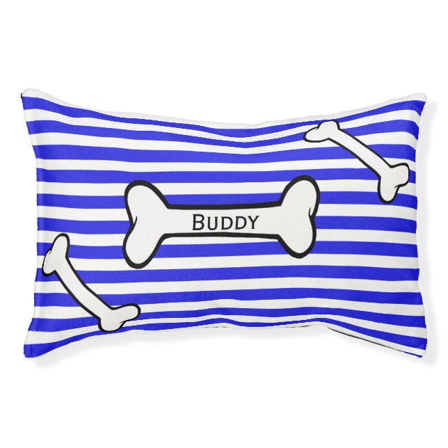 Stripes and Bones Custom Pet Bed (Front)