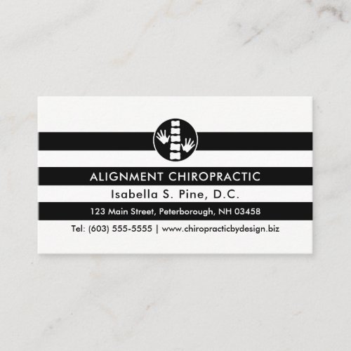 Stripes and Chiropractic Logo Appointment Cards