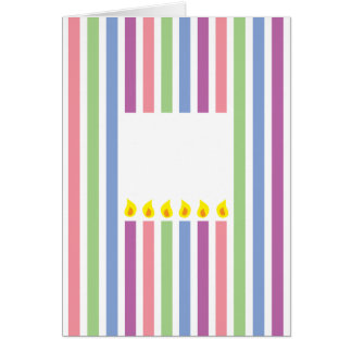 Stripes and Colourful candles in a box Cards