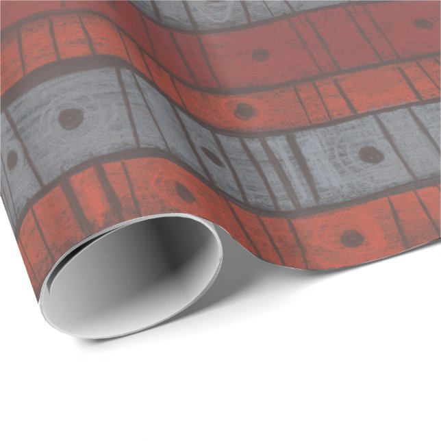 "Stripes and dots" pattern in earth tones Wrapping Paper (Roll Corner)