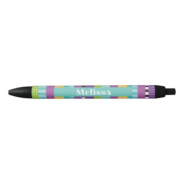 Stripes and Dots Personalized Pen (Front)