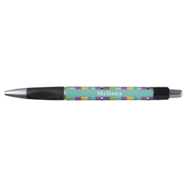 Stripes and Dots Personalized Pen (Front)