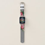 Stripes And Floral Apple Watch Band at Zazzle