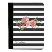Stripes and Flowers Custom Padfolio (Front)
