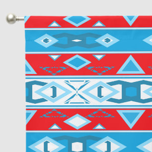Stripes and geometric shapes of red blue white blackout curtains