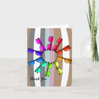 Stripes and Glasses Thank You Card