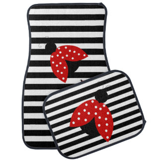Stripes and Ladybugs Car Mat Set