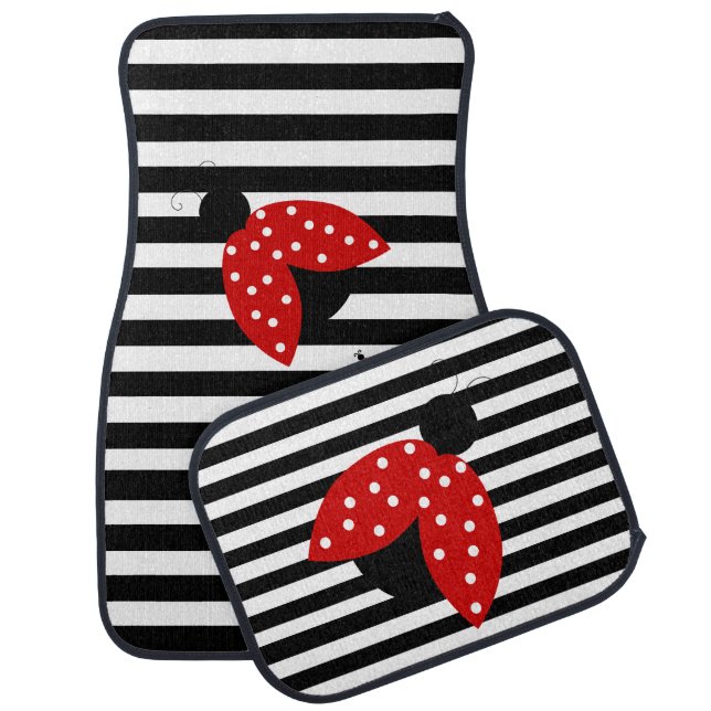 Stripes and Ladybugs Car Mat Set (Set)