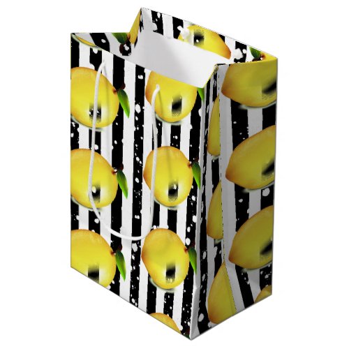 Stripes and lemons medium gift bag