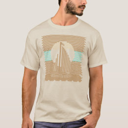 Stripes and Lines Sailboat Abstract T-Shirt