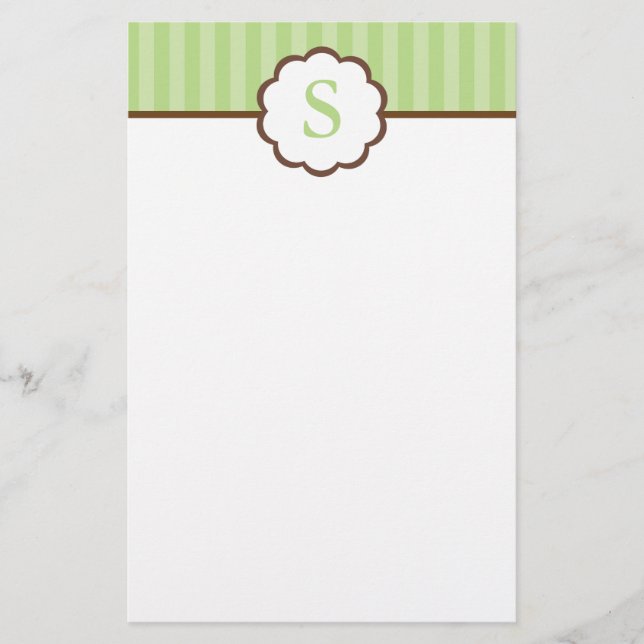 Stripes and Monogram Stationery (Front)