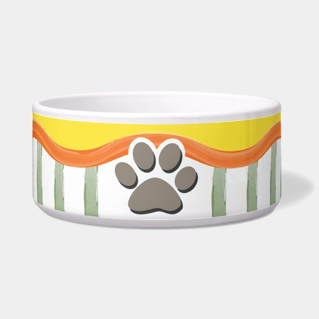 Stripes and Paw Bowl (Front)
