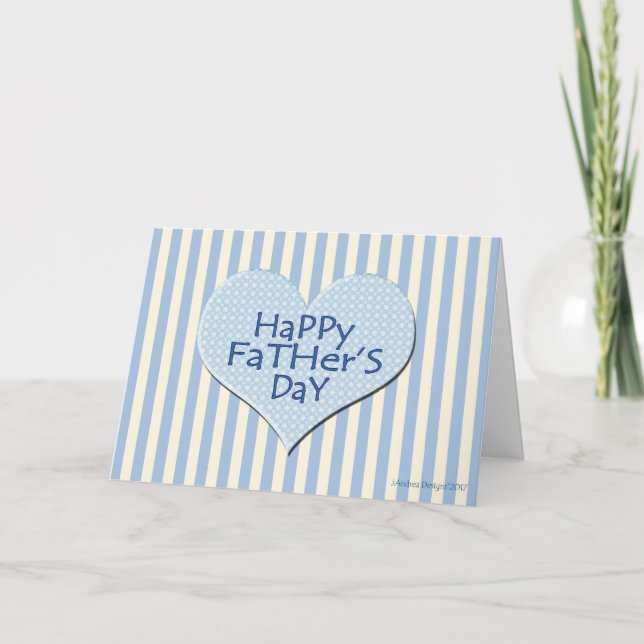 Stripes and Polka Dot  Heart Father's Day Card (Front)