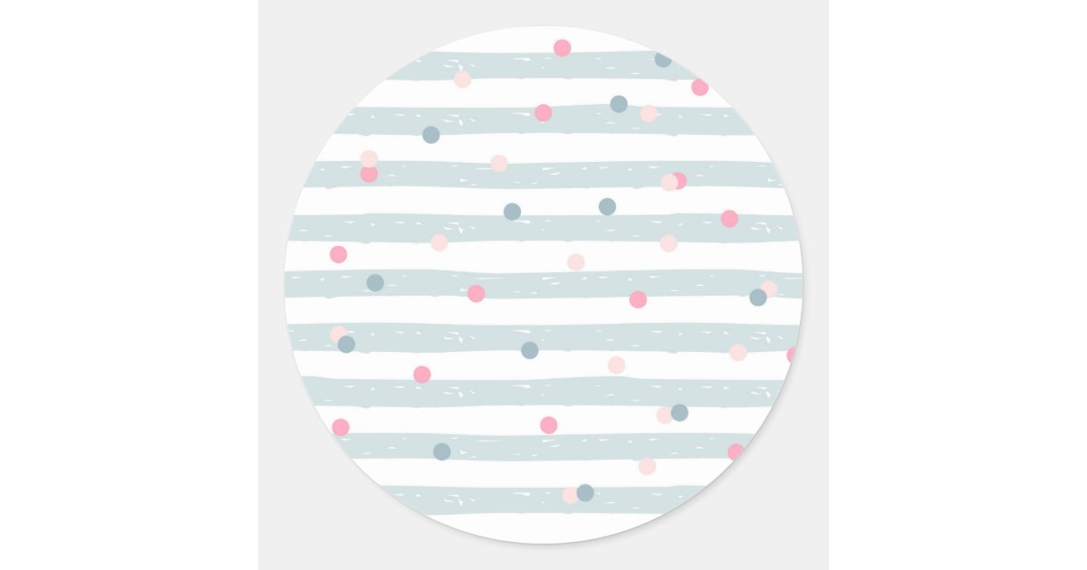 Stripes and Polka Dots Classic Round Sticker | Zazzle
