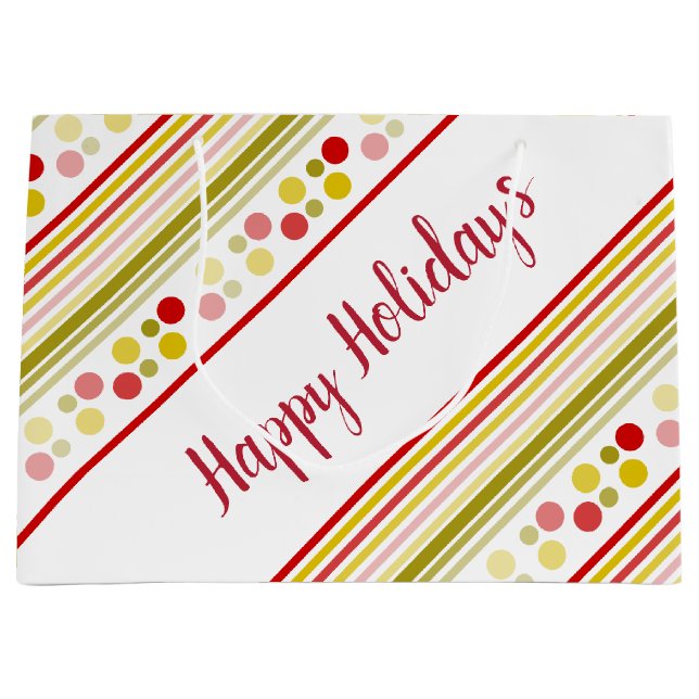 Stripes And Polka Dots Large Gift Bag (Front)