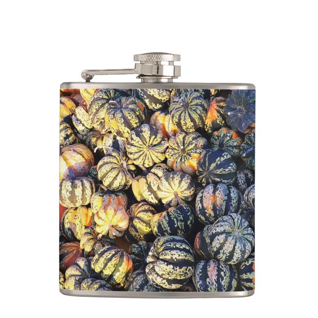 Stripes And Pumpkins  Flask (Front)