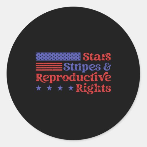 Stripes And Reproductive Rights 4th Of July Women Classic Round Sticker