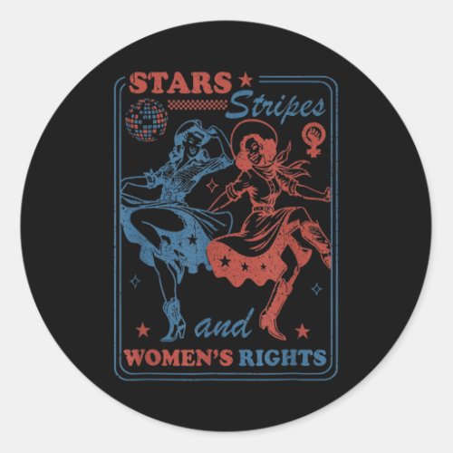 Stripes And Reproductive Rights 4th Of July Women Classic Round Sticker