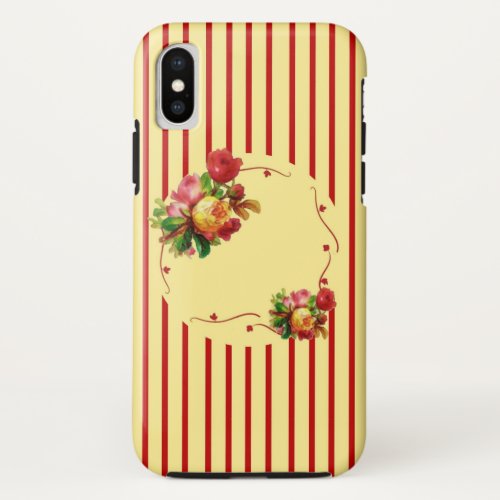 Stripes and Roses Case_Mate Tough iPhone X Case