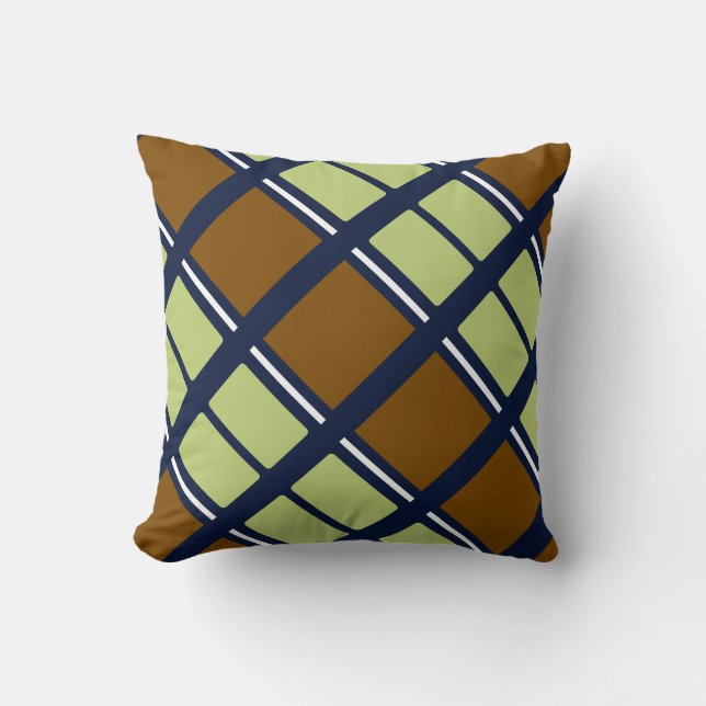 Stripes and squares preppy cushion (Front)