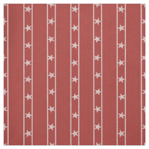 Stripes and Stars Red Fabric